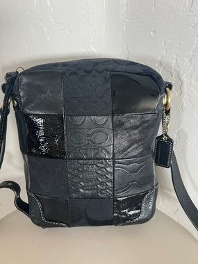 Coach Black Patchwork Crossbody Messenger
